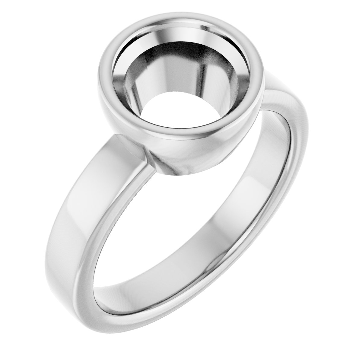 Bezel-Set Solitaire Engagement Ring