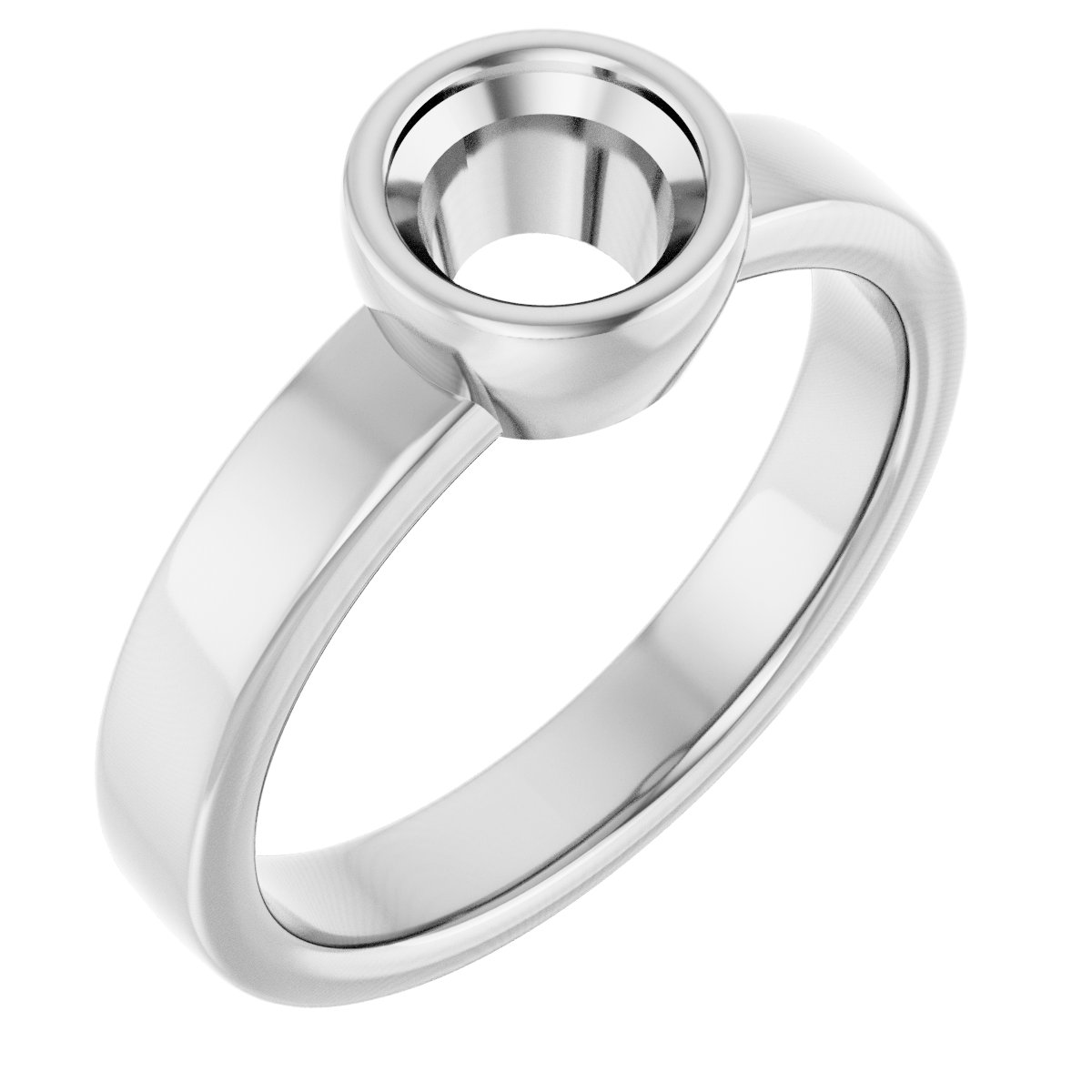Bezel-Set Solitaire Engagement Ring