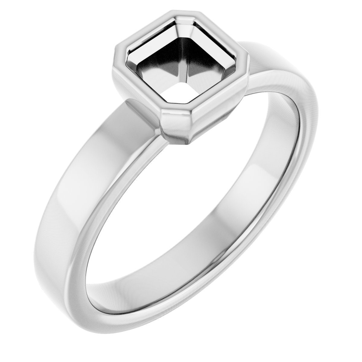 Bezel-Set Solitaire Engagement Ring