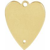 14K Yellow 1.3 mm Round Accented Heart Dangle