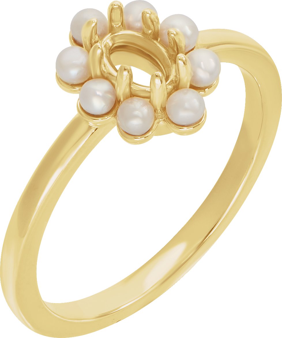 Halo-Style Pearl Ring