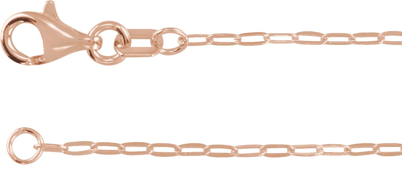 14K Rose 1.25 mm Paperclip-Style 20 Chain