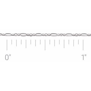 14K White Gold 1.25 mm Figaro Chain by the Inch | Stuller