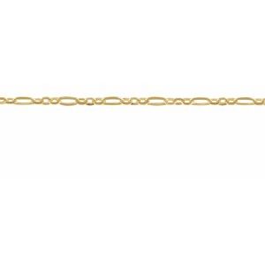 14K Yellow 1.55 mm Figaro Chain by the Inch