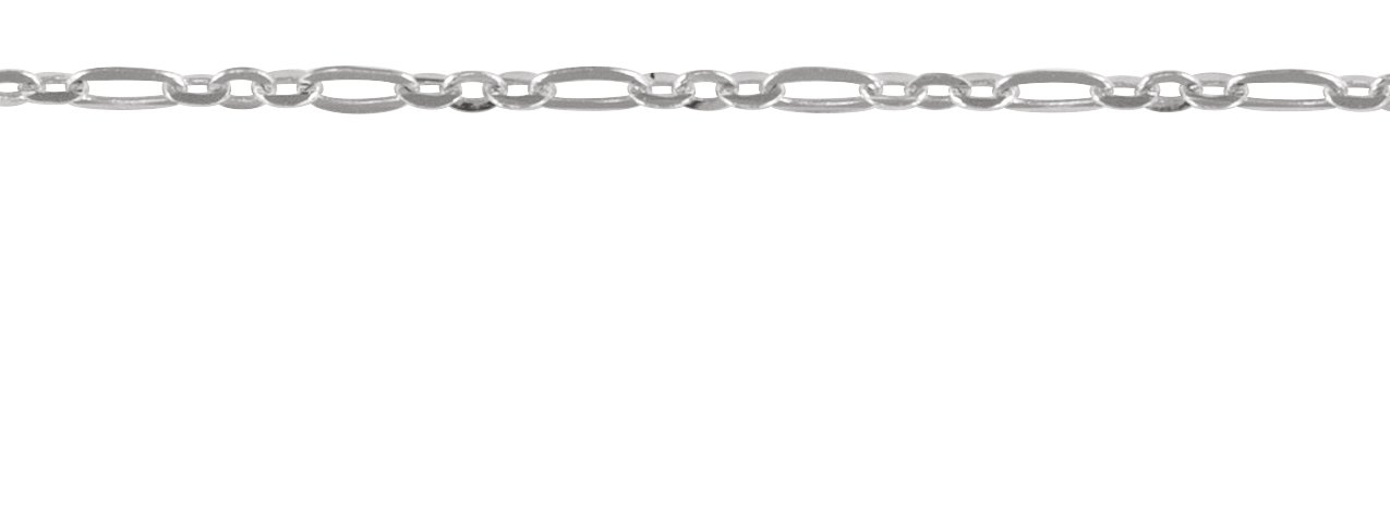 14K White Gold 1.25 mm Figaro Chain by the Inch | Stuller