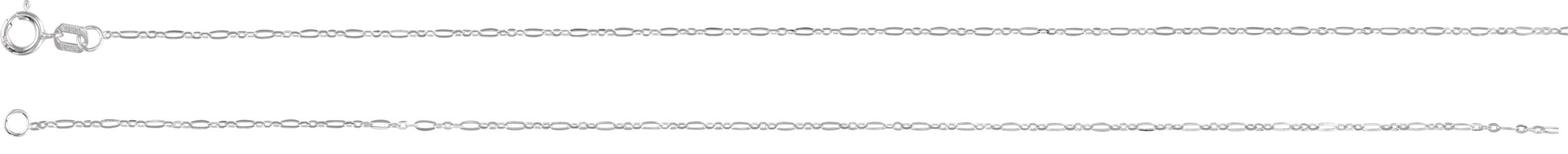 Sterling Silver 1.25 mm Figaro 18 Chain