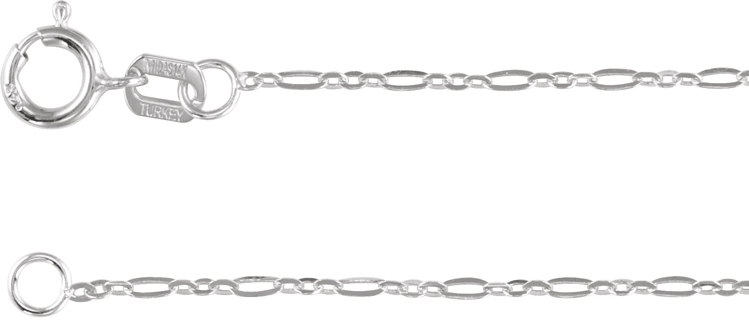 Sterling Silver 1.25 mm Figaro 20" Chain