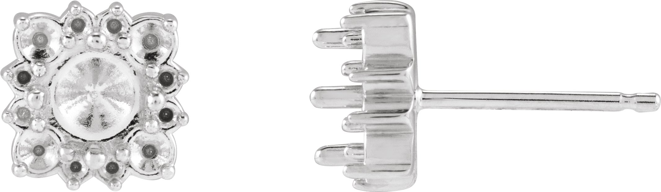 Round Halo-Style Earrings
