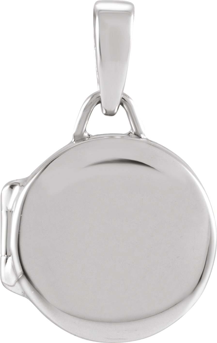 Rhodium-Plated Sterling Silver Round Locket Pendant