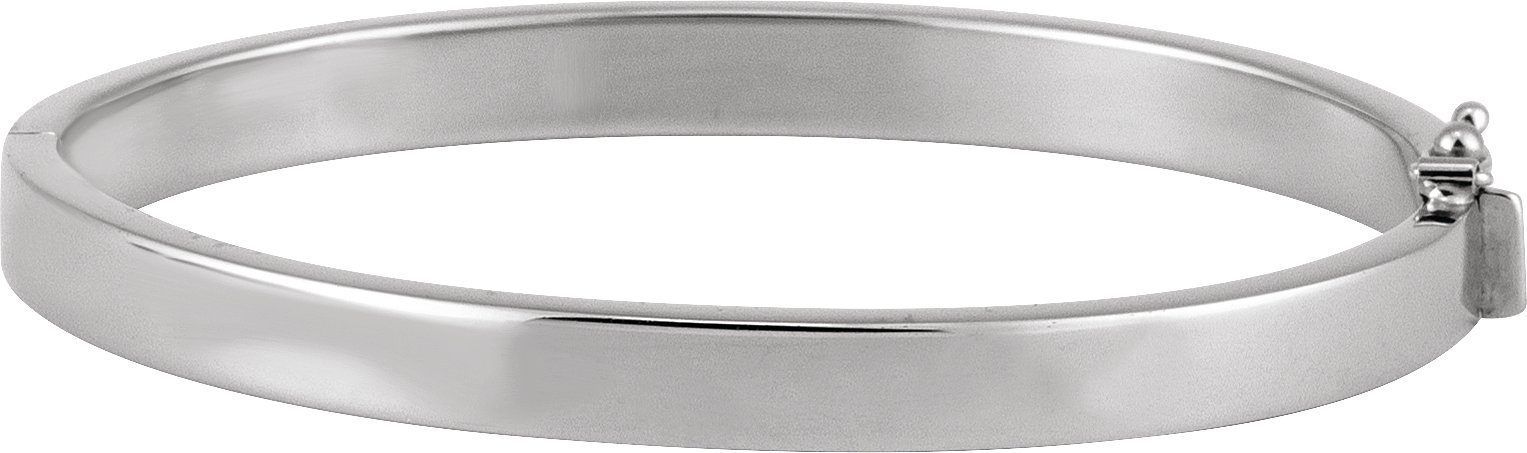 Sterling Silver 6 mm Tube Hinged Bangle 7" Bracelet