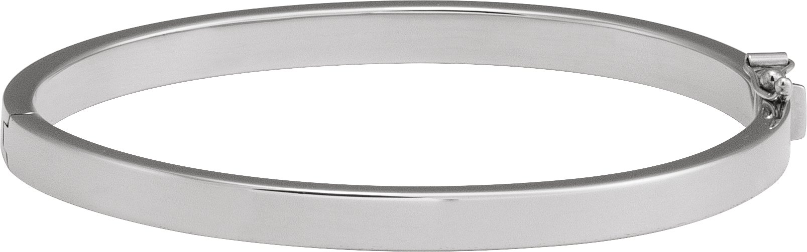 14K White 5 mm Tube Hinged Bangle 7" Bracelet