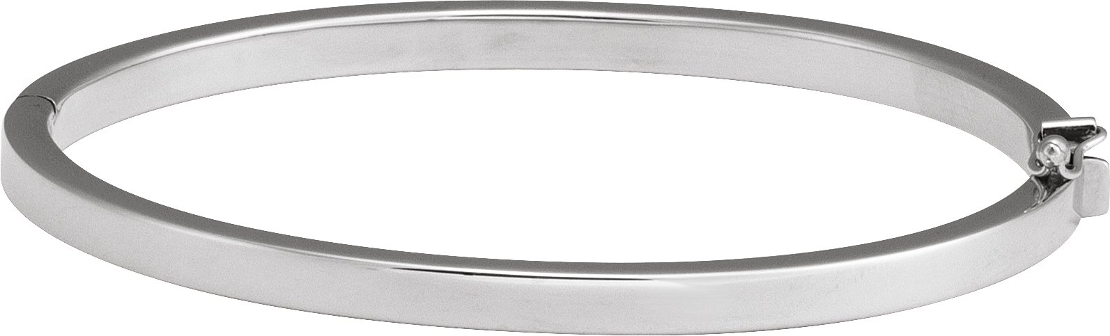 Sterling Silver 4 mm Tube Hinged Bangle 7" Bracelet