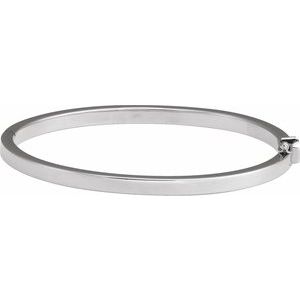 Sterling Silver 4 mm Tube Hinged Bangle 7" Bracelet