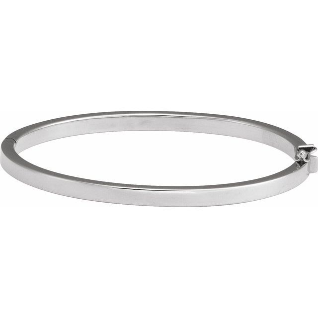 Sterling Silver 4 mm Tube Hinged Bangle 7 Bracelet