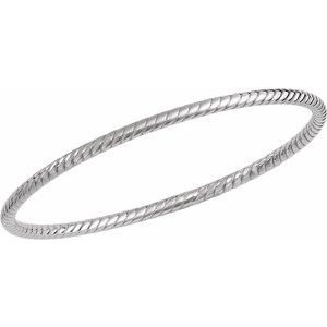 Sterling Silver 3 mm Twisted Bangle 7 1/2" Bracelet