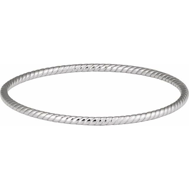 Sterling Silver 3 mm Twisted Bangle 7 3/4