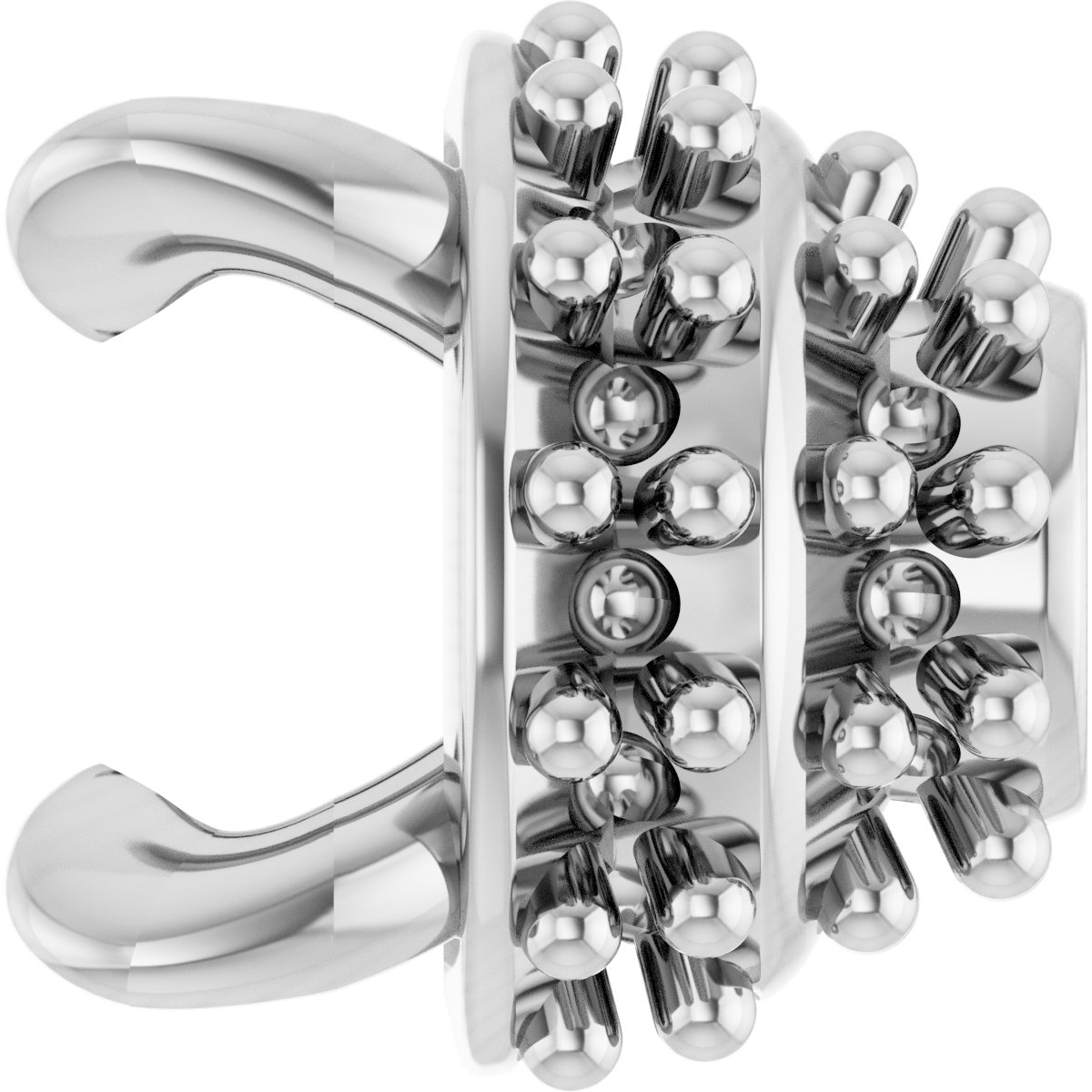 Round 4-Prong Pre-Notched Claw Hidden Halo-Style Earring Setting
