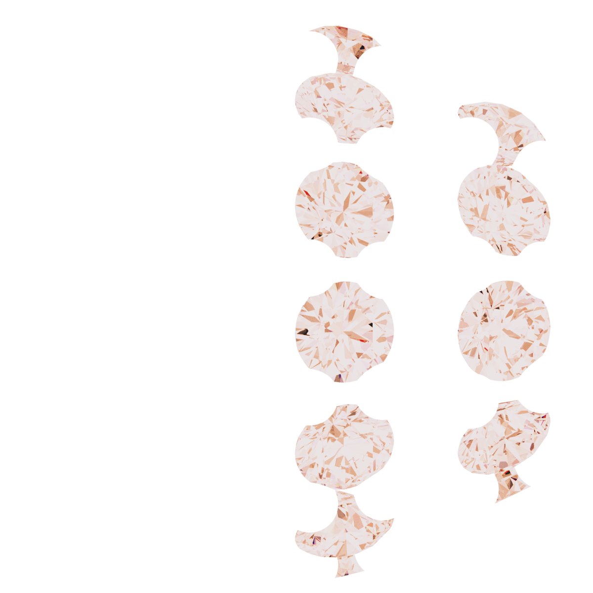 Round 4-Prong Pre-Notched Claw Hidden Halo-Style Earring Setting