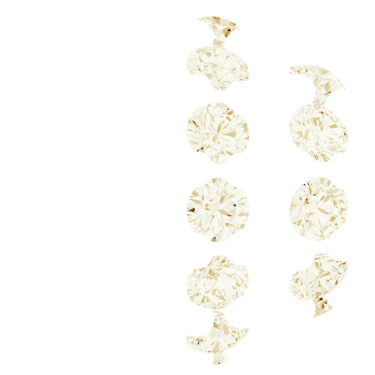 Round 4-Prong Pre-Notched Claw Hidden Halo-Style Earring Setting