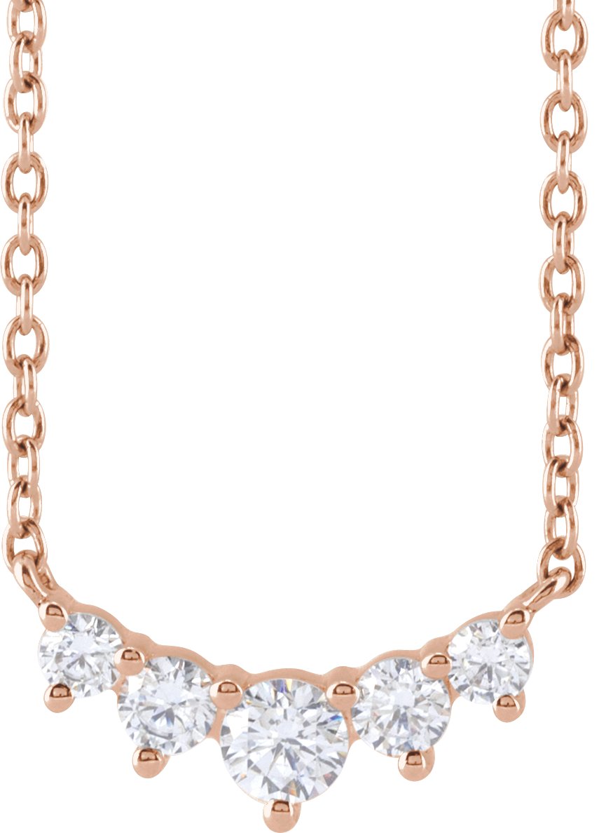 14K Rose .33 CTW Lab Grown Diamond Graduated 18 inch Necklace Ref 21342394