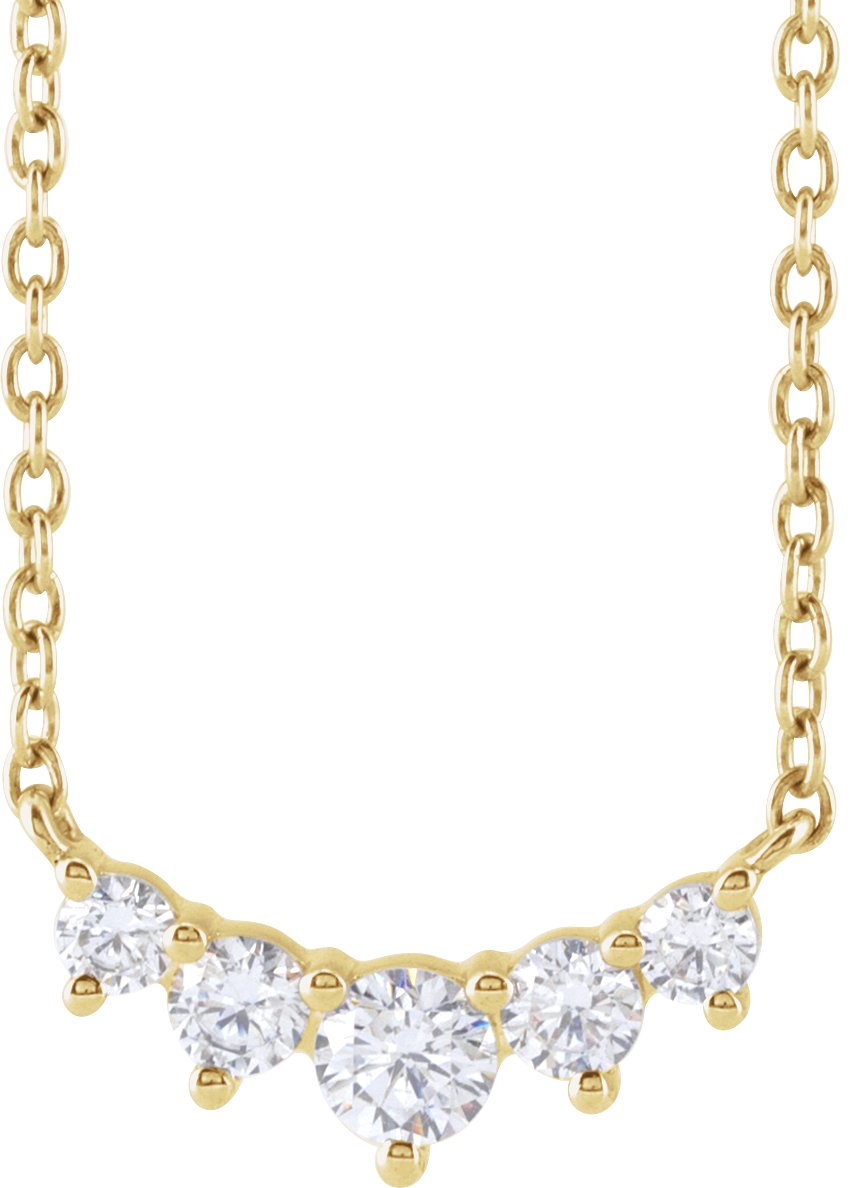 14K Yellow .33 CTW Lab Grown Diamond Graduated 18 inch Necklace Ref 21342392