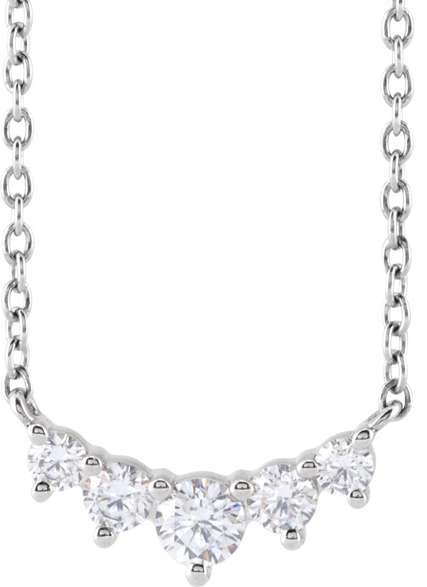 14K White .33 CTW Lab Grown Diamond Graduated 18 inch Necklace Ref 21342393