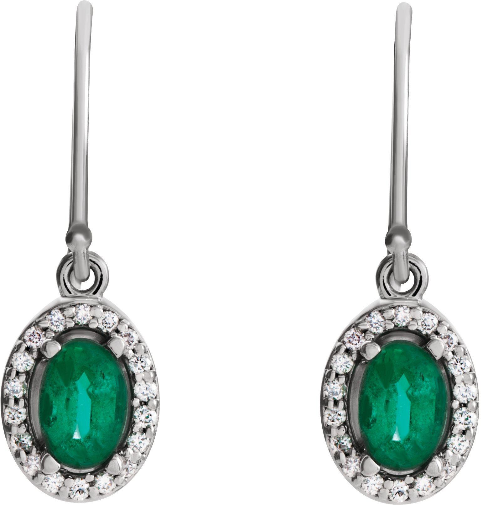 Alternative view of Halo-Style Earrings – 14K White Gold