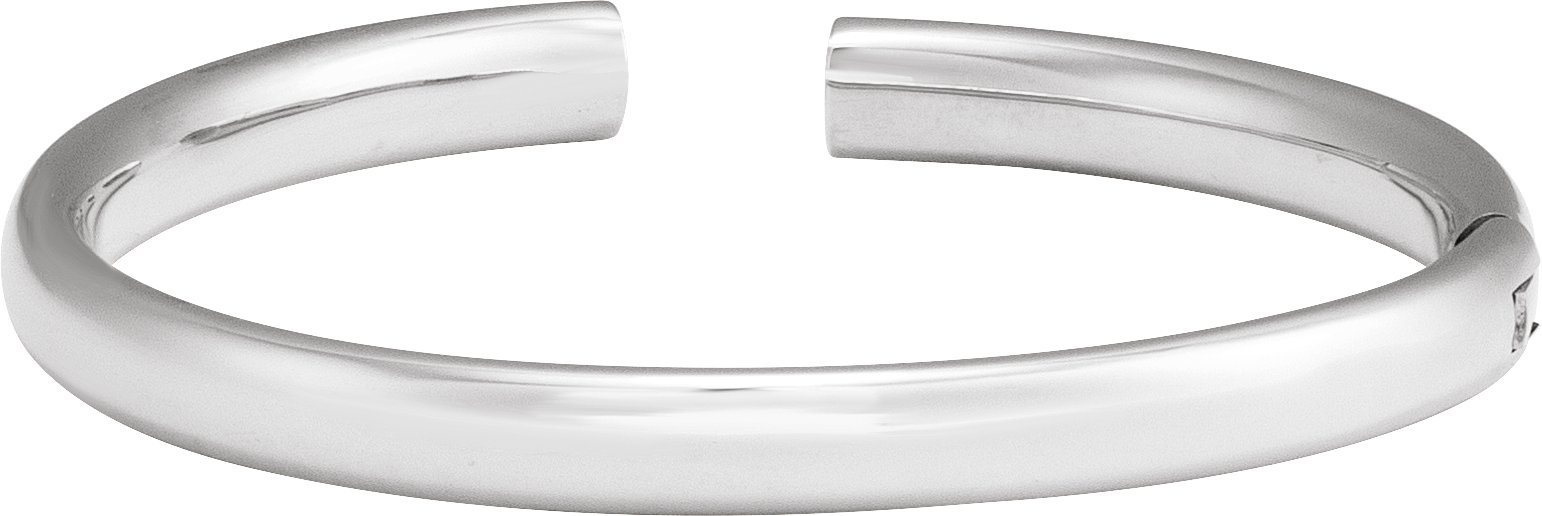 Sterling Silver 6 mm Hinged Cuff 7" Bracelet