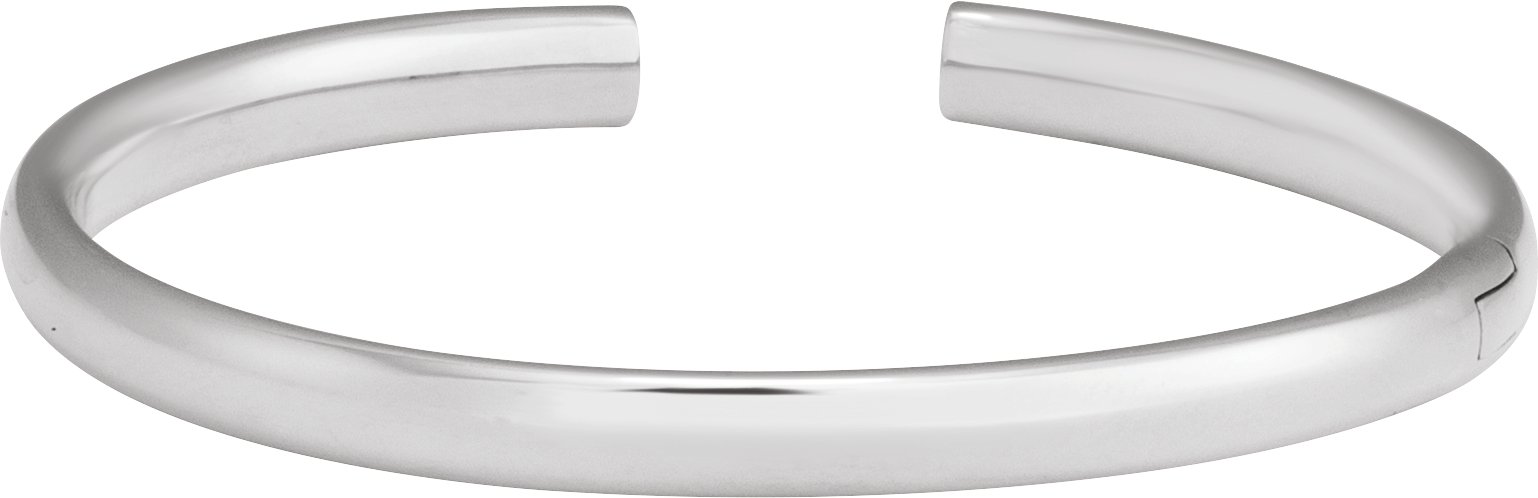 14K White 5 mm Hinged Cuff 7" Bracelet