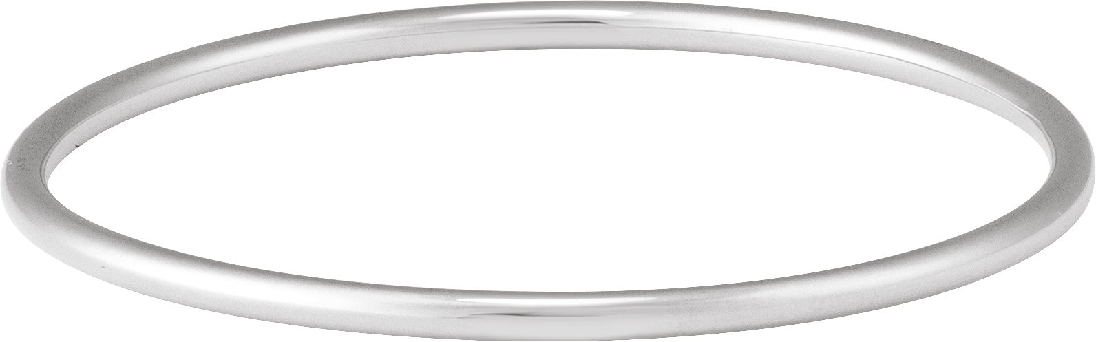 14K White 3 mm Bangle 7 3/4" Bracelet