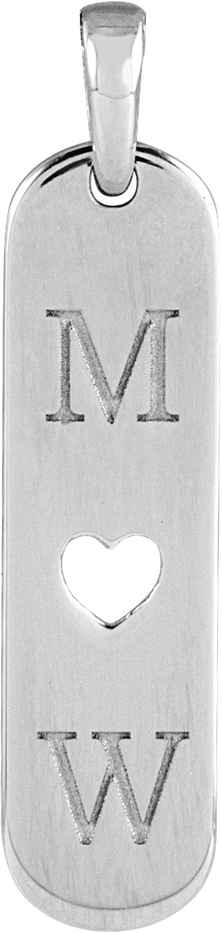 Engravable Heart Bar Pendant view 3