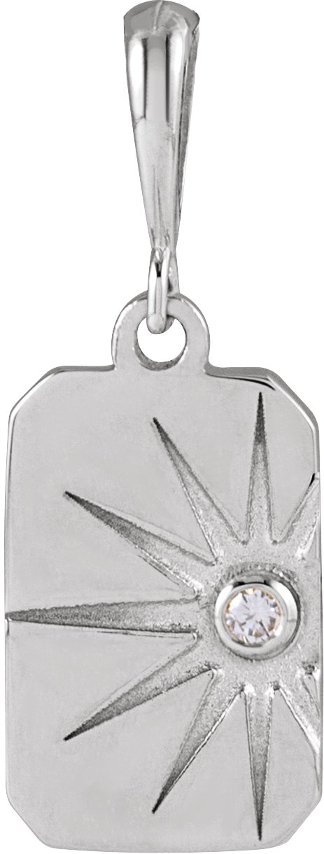 .015 CT Natural Diamond Sun 16-18" Necklace