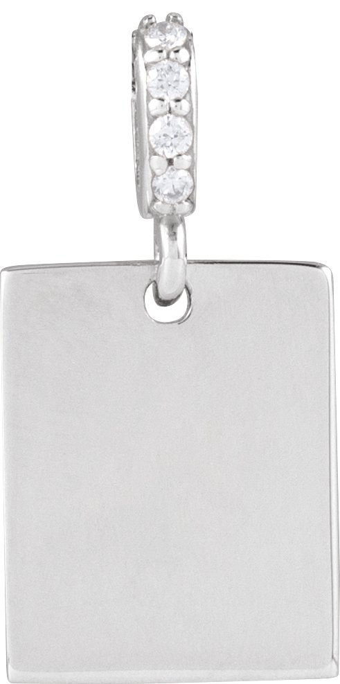 Platinum .02 CTW Natural Diamond Engravable Pendant Ref 21237807