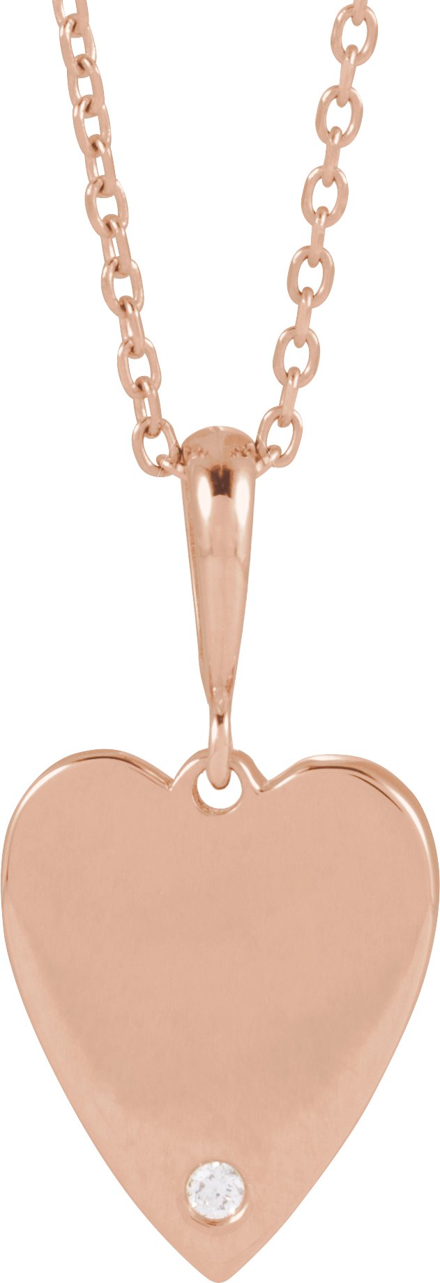 Engravable Accented Heart Necklace or Pendant