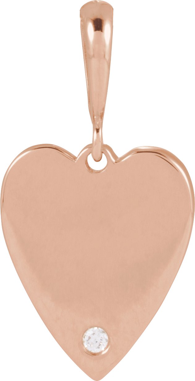 Engravable Accented Heart Necklace or Pendant