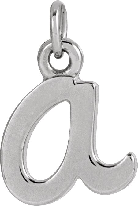 14K White Petite Initial A Pendant