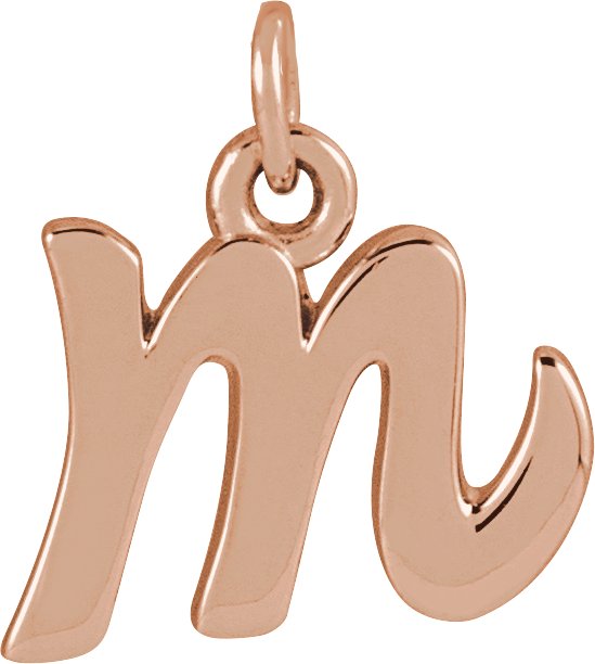 14K Rose Petite Initial M Pendant Ref 21293453