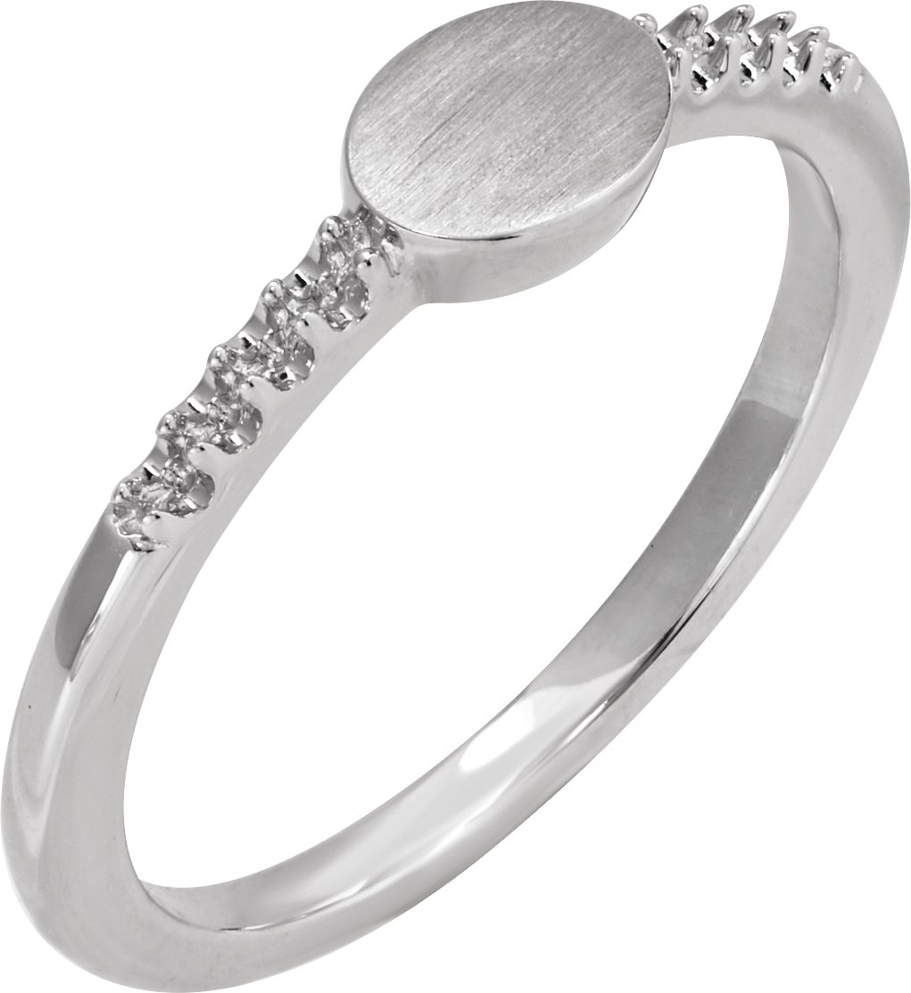 Engravable Accented Signet Ring