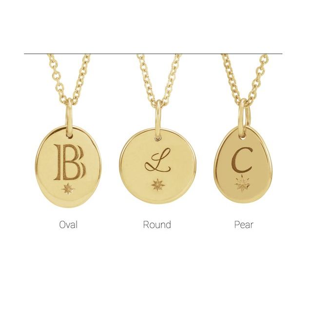 14K Yellow Engravable Oval 16-18 Necklace