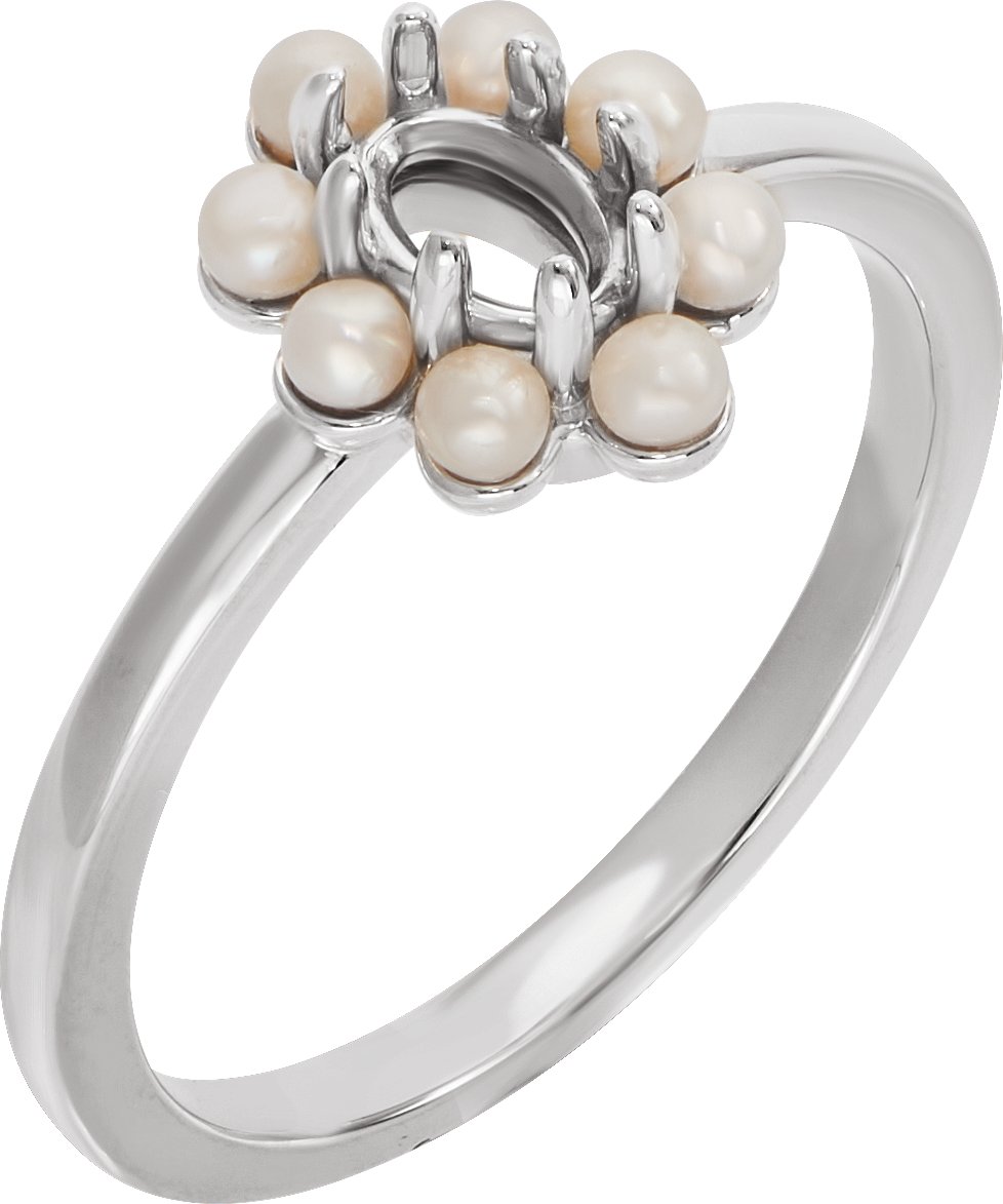 Halo-Style Pearl Ring
