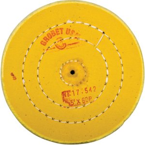 Yellow Treated Muslin Wheel Buff, 5", 3 Row, 60 Ply