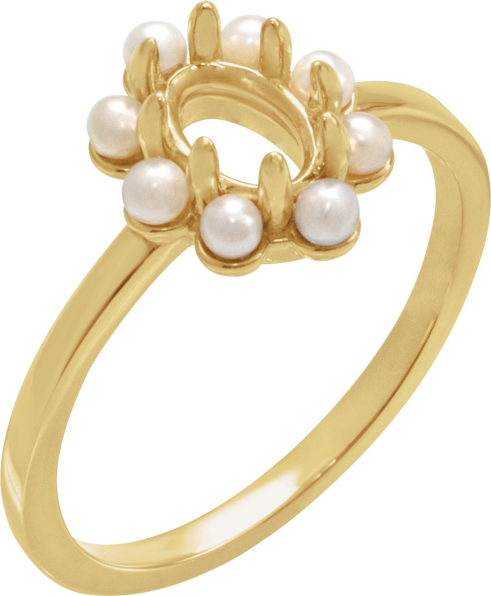 Halo-Style Pearl Ring