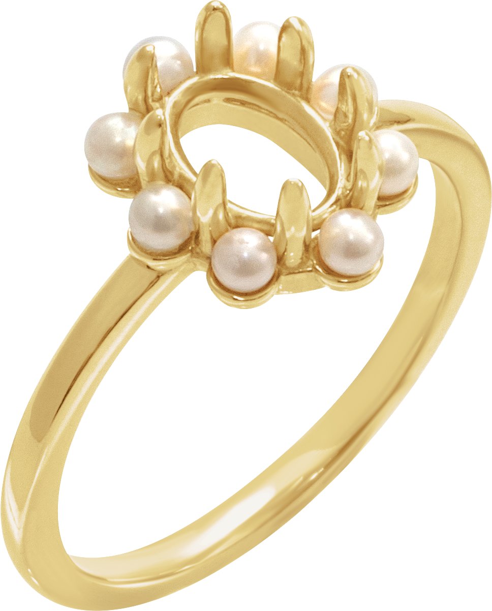 Halo-Style Pearl Ring