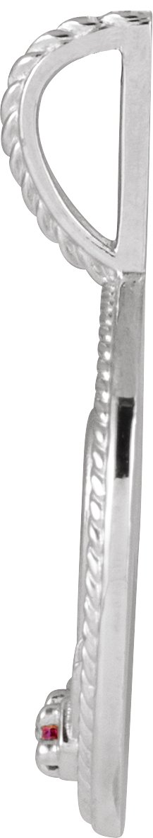 Natural Ruby Engravable Boy Silhouette 16-18" Necklace view 2