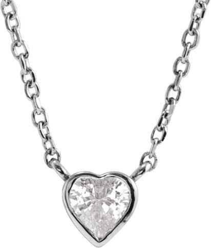 Heart Bezel-Set Necklace