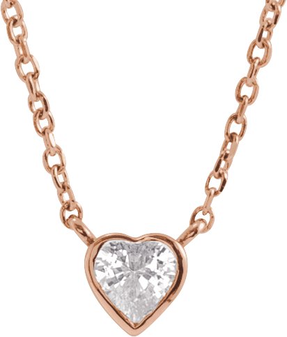 Heart Bezel-Set Necklace