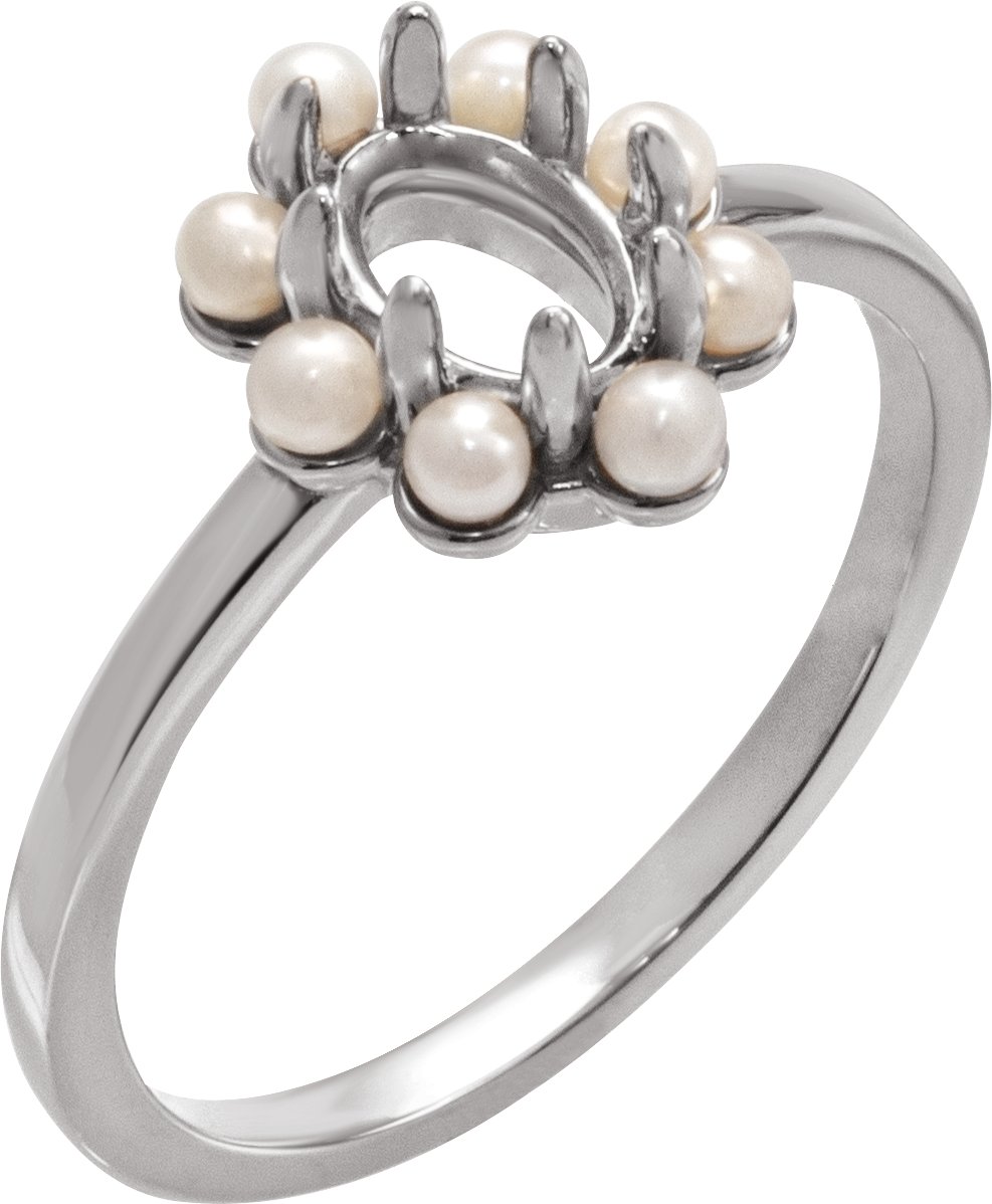 Halo-Style Pearl Ring