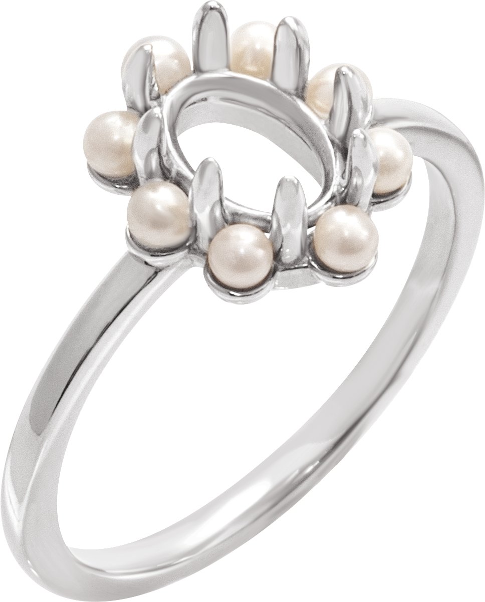 Halo-Style Pearl Ring