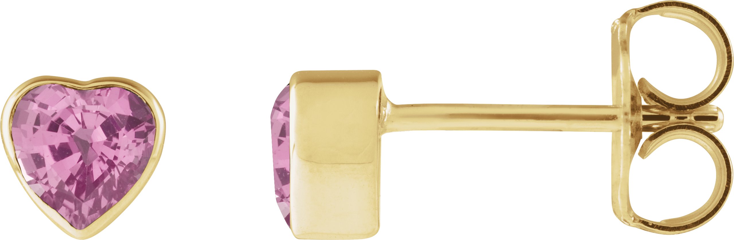 Heart Bezel-Set Stud Earrings