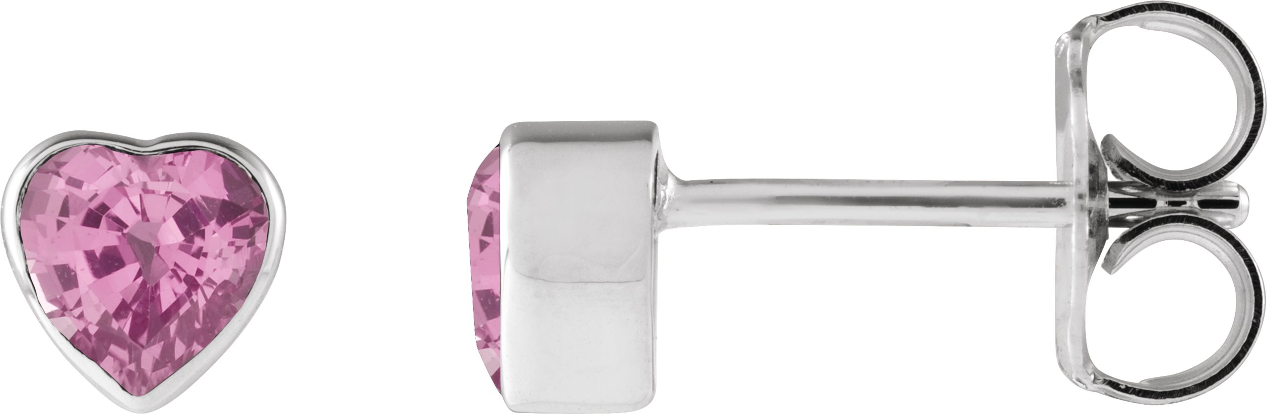 Heart Bezel-Set Stud Earrings